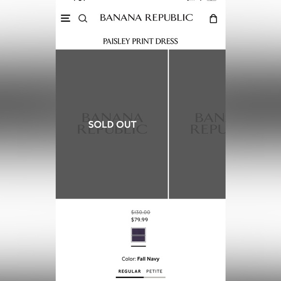 Banana Republic Paisley Print Navy Blue Dress size 0 - Picture 9 of 9